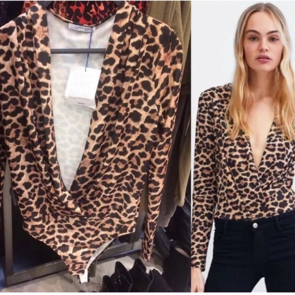Zara limited edition animal print bodysuit top - Picture 7 of 8